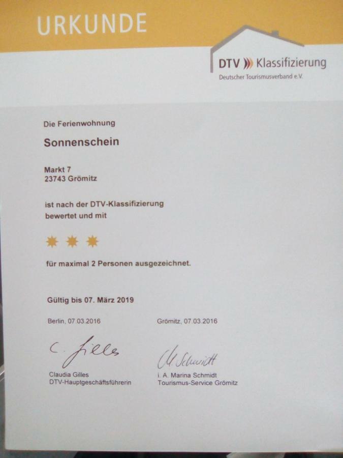 Wohnung Sonnenschein Inkl Strandkorb Vom 01 05-01 10 Grömitz Esterno foto